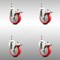 Service Caster 4 Inch 316SS Red Polyurethane Wheel Swivel 10mm Stem Caster Set Lock Brake SCC-SS316TSTTL20S414-PPUBRED-M1015-4 - alternate 1
